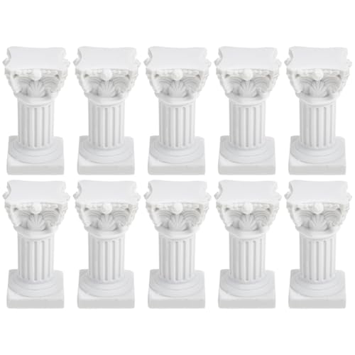 Alipis 10 Pezzi Bianco Portacandele Statue Colonne Romane Colonne Greche Portacandele Mini Resina Colonna Romana Portacandele Scultura Architettonica Espositore per Torte Per Decorazione Matrimonio