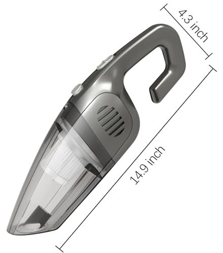 PGMDFKI Handheld Vacuum Cleaner, Powerful Suction,120W Powerful, Rechargeable Lightweight Wet/Dry, Portable Car Vacuum Cleaner for Home, Car and Pet Hair Cleaning (Gray&Black) - Image 2