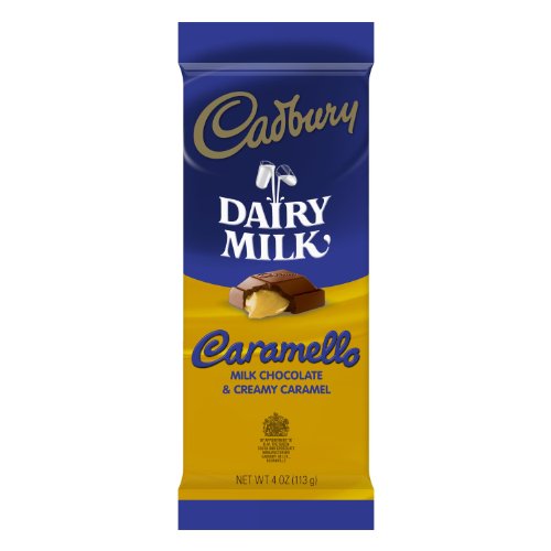 Cadbury Caramello Bar, Milk Chocolate & Creamy Caramel, 4-Ounce Bars (Pack of 6)