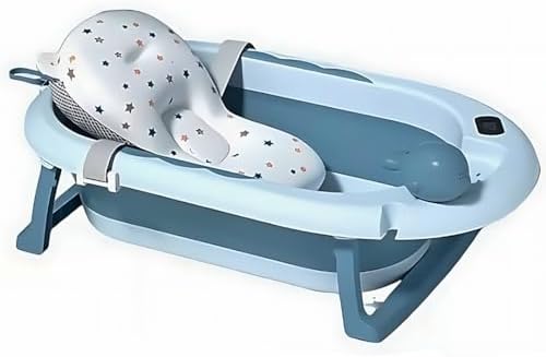 Banheira Com Suporte De Sabonete E Almofada De Banho (Azul)