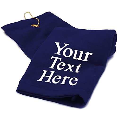 Custom Personalized Premium Golf Towel - Monogrammed Golfing Gift For The Golfer (Navy Blue) #TOP30