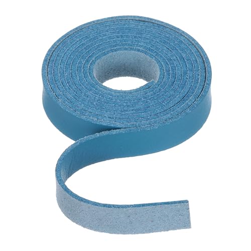 Rebower Flat Leather Cord,39 Inch 10mm Leather String PU Faux Leather Strips Strap,[for Jewelry Making DIY Craft Projects Belts Keychains Accessories]-1m/Lake Blue