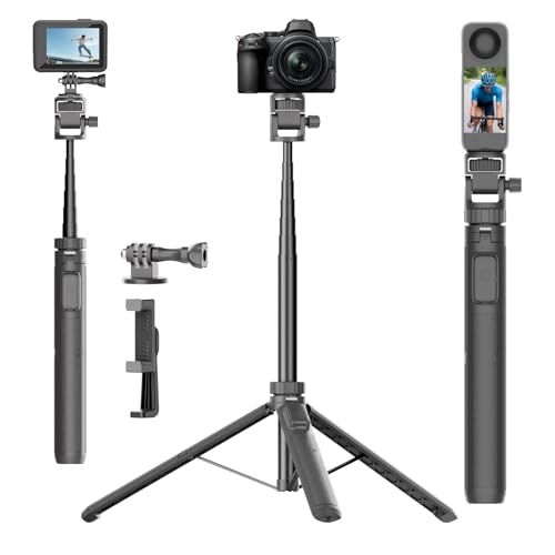 70' Selfie Stick Tripod for Gopro Action Camera, Lightweight Phone Tripod Stand with Wireless Remote...