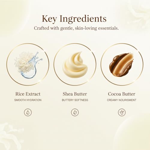 Image of Rice Face Cream with Shea Butter and Vitamin E Light Daily Hydration Skin Care Cream, Daily Glow Light Moisturizing Cream - 50 g (Pack 1)