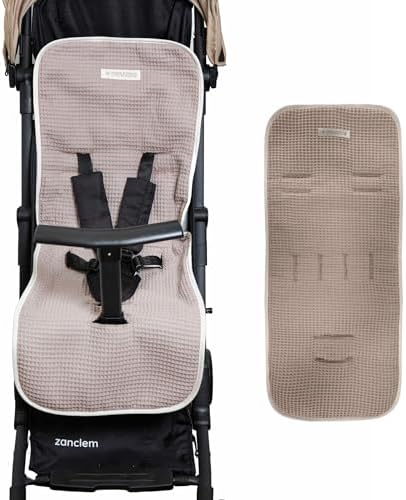 MIMUSELINA Kinderwagen Sitzauflage Universal aus 100% Baumwolle OEKO-TEX | Sitzauflage Buggy Sommer & Winter | Atmungsaktive, Waschbare Kinderwagen Unterlage 34 × 84 cm | Made in P