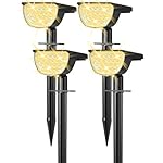 Solar Lights Outdoor Waterproof IP65, 76 LED 3 Lighting Modes Solar Spot Lights Outdoor Yard Garden Landscape Pathway (Warm White, 4 Pack)
