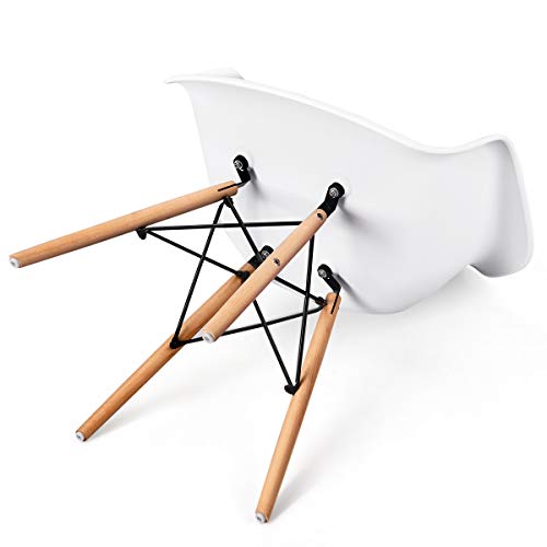 Giantex Set Of 2 Dining Chairs, With Beech Wood Legs, Max Load 330 Lbs, Easy To Put And Clean, Classic Modern Mid Century Dining Room Chairs For Living Room, White #TOP7