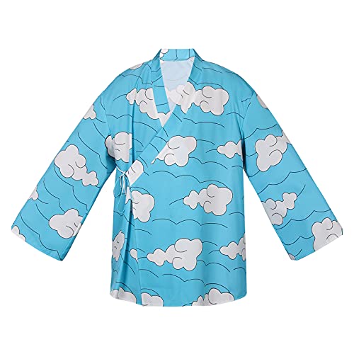 Anime Cosplay Costume Urokodaki Sakonji Cloak Haori Cape Kimono Uniform for Men Halloween Carnival (XX-Large) Blue