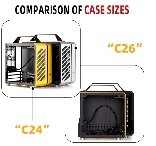 Mechanic Master C26 Desktop Portable Mini MATX Case with Handle | 13.2L | SFX PSU Compatible | MATX Motherboard | 310mm GPU | 135mm Air Cooling (Moonlight Silver) by MECHANIC MASTER - Image 5
