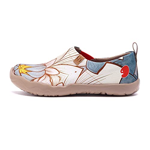 UIN Women's Blossom Slip On Shoes Colorful Comfortable Lightweight Art Travel Sneakers Casual Floral Stylish Everyday Loafers