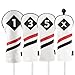 Majek Retro Golf Headcovers White Red and Black Vintage Leather Style 1 3 5 X Driver Fairway and Hybrid Head Covers Fits 460cc Drivers Classic Look