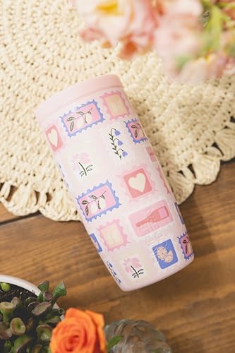 Image of Simple Modern Mother's Day Travel Coffee Mug Tumbler with 360 Lid | Gifts for Her | Ceramic-Lined Insulated Stainless Steel Cold Brew Iced Coffee Cup | Voyager Signature | 16oz | Stamps