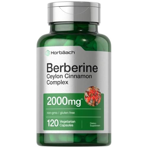 Horbaach Berberine Plus Ceylon Cinnamon | 2000mg | 120 Veggie Capsules | Vegetarian, Non-GMO & Gluten Free Supplement | Berberine Complex