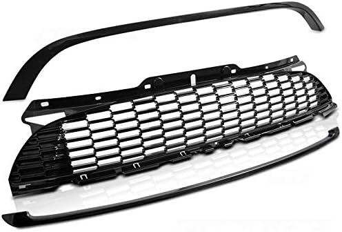 Front Grill Compatible with Mini Cooper 2010 2011 2012 2013 2014 R55 R56 R57 RS-190 Front Central Sport Grill Grille Sport Jcw Style Glossy Black