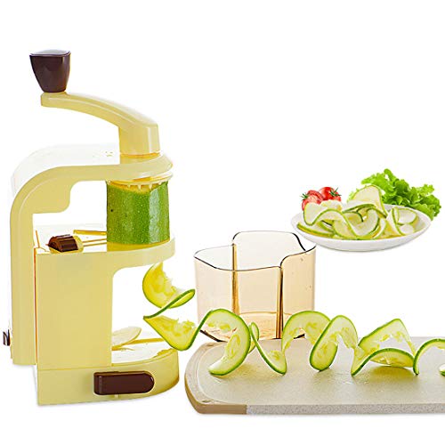 Sicherheit Gemüse Spiralschneider Gemüseschneider 4 in 1 Obstschneider Zwiebeln schneiden Edelstahl Klingen für Salat Fleisch Knoblauch Nüsse