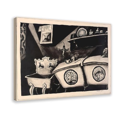 Impression sur toile et bois rétro Wanda Gag pour aménagement mural d'un grand bureau de style L