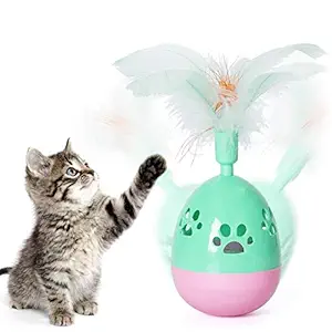 The DDS Store Funny Tumbler Toys for Cats Kitties Pets Accessories Pet Toys Funny Tumbler Mice Teaser Feather Stick Toy 1 Piece (Color May Vary)