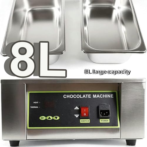 Chocolate Tempering Melter eléctrico 1500W con 2 tanques 8L acero inox miniatura 3