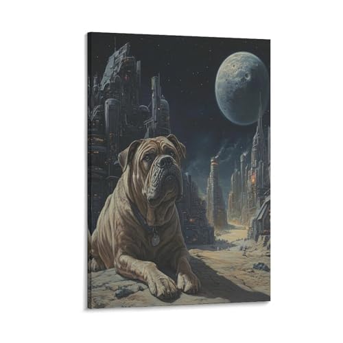 Affiche decoration murale Shar Pei peinture sur toile chambre