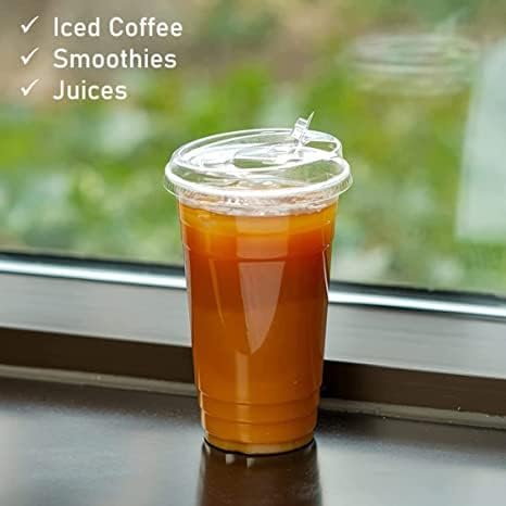 The blend friend [16oz, 50 pack] Compostable Cups with Lids – Eco plant based cups with strawless snap-fit sipper lids- Green Eco Friendly Alternative to Clear Plastic Cups with - Image 3