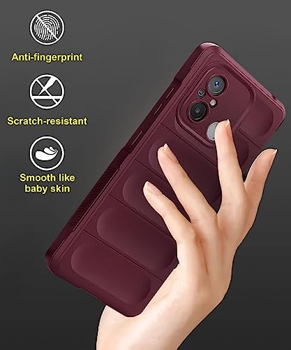 Image of WOW IMAGINE Ultimate Silicon Back Cover Case for Xiaomi Redmi 12C | Poco C55 | Military Grade Drop Protection Shockproof Bumper | Anti-Slip Grip | Scratch Proof Micro-Fibre Cloth Inside (Crimson Red)