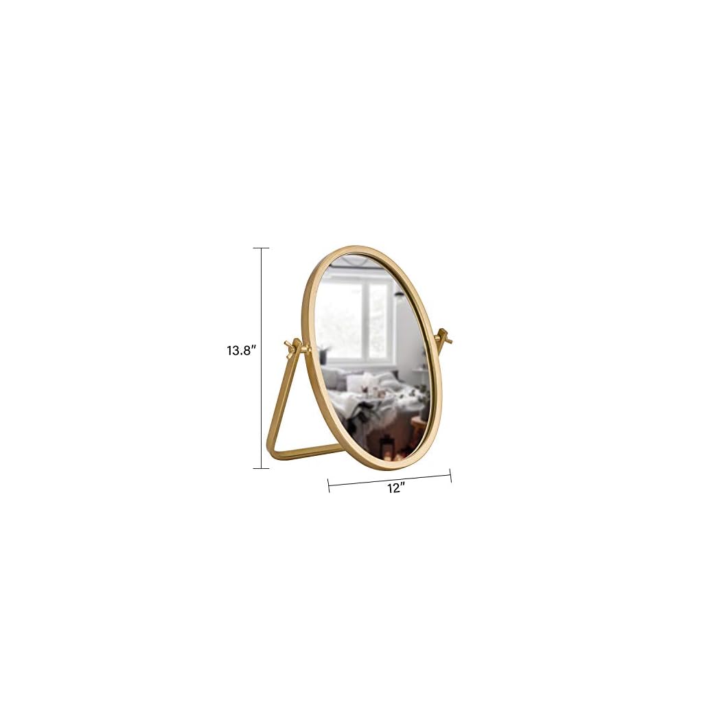 Geloo Vanity Vintage Table MirrorOval Desk Mirror 360 Degree Swivel
