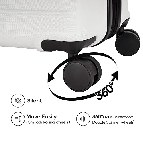 Ginzatravel Hardside Spinner, Carry-On, Wear-Resistant, Scratch-Resistant Suitcase Luggage With Wheels (20-Inch, White) #TOP7