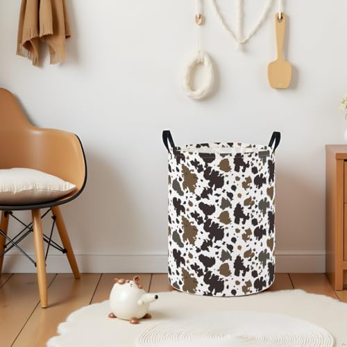 Image of Baby Laundry Hamper Basket Baby Hamper for Nursery Boy and Girl Cute Storage Bin Organizer Boho Room Decor(Cows)