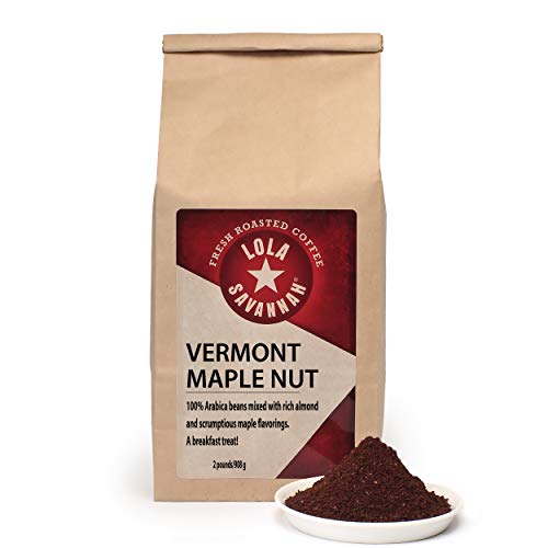 Lola Savannah Vermont Maple Nut Ground Coffee - Arabica Beans Blend Creamy Nutty Flavor With The Sweetness From Maple Syrup, Caffeinated, 2Lb Bag #TOP18