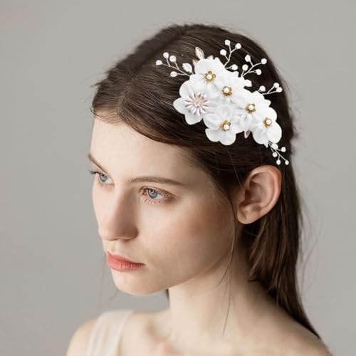 Acessórios de cabelo de casamento para noiva, flor, pérola, strass, presilhas de cabelo para noivas,