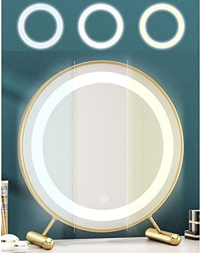 化粧鏡 台座付き卓上ミラー バニティミラー女優ミラー ライトミラー 無段階調光 明るさ調節可能 おしゃれ タッチ制御で 化粧ミラー