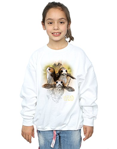 Sweat-shirt Star Wars fille en molleton doux blanc avec imprimé Porgs