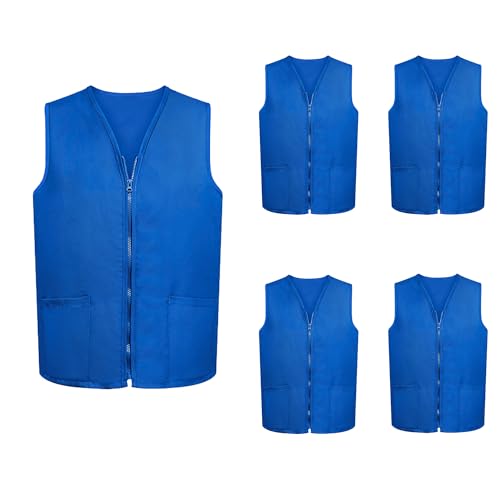 TopTie 5 Pack Volunteer Vest Waiter Bartender Work Uniform, Supermarket Clerk Workwear