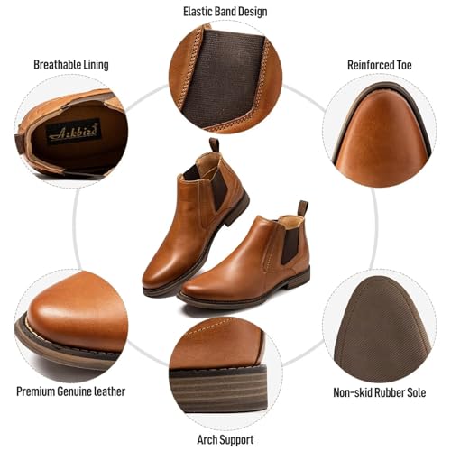 Image of Arkbird Chelsea Boots for Men Genuine Leather Oxford Casual and Formal Ankle Dress Boot