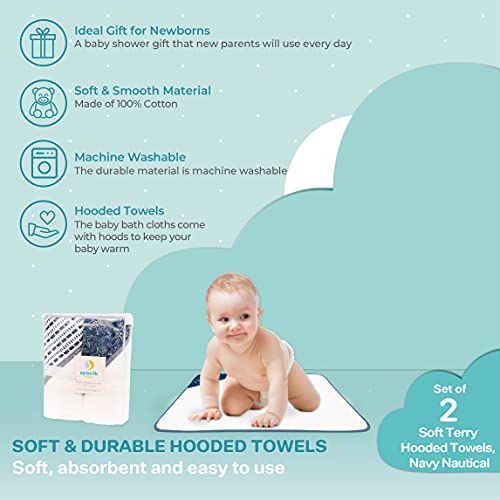 Image of Spasilk Baby 2 Pack Soft Terry Towel with Muslin Printed Hood