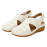 Orthopedische zomerschoenen, breedte H, sandalen voor dames, zomer, leer, sleehak, sandalen, licht, comfortabel, gesloten tenen, schoenen, outdoor, wandelen, zomerschoenen voor kamperen en wandelen