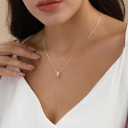 Image of Personalized Bubble Letter Initial Necklace, 14K Gold Plated, Dainty Pendant for Women, Trendy Gold Jewelry