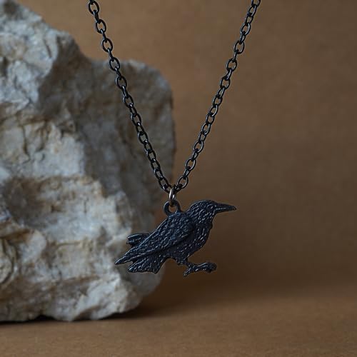 925 Sterling Silver Raven Necklace – Huginn & Muninn Odin Pendant with Black Onyx & Runes – Handmade Norse Viking Jewelry for Men & Women – Spiritual Crow Symbol Gift3
