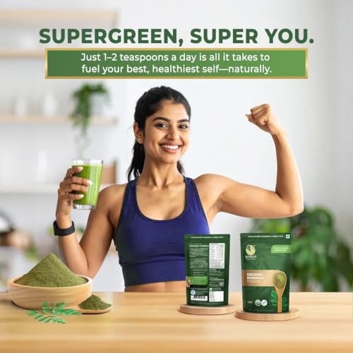 Image of Asmita Organic Farms Moringa Powder 100g | 100% Pure Drumstick Leaf Powder | Natural Multivitamin Superfood | Rich in Antioxidants & Nutrients | Immunity & Energy Booster | Ayurvedic Detox & Wellness
