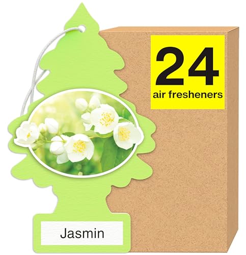 Image of LITTLE TREES Car Air Freshener | Hanging Tree Provides Long Lasting Scent for Auto and Home | 24 Air Fresheners |Jasmine