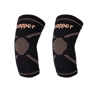 Copper Elbow Compression Sleeve 1 Pair,Elbow Brace for Tendonitis and Tennis Elbow for Women,Tennis Elbow Brace Fit for Men,Elbow Sleeves for Weightlifting,Arm Support,Cubital Tunnel,Golfers