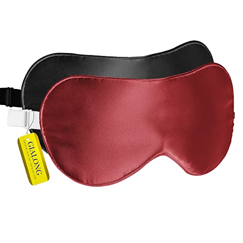 Silk Sleeping Mask, Silk Sleep Mask, Eye Mask for Sleeping, 2 Pack 22mm Silk Eye Mask, 100% Real Natural Pure Silk Eye Mask with Adjustable Strap, Sleep Masks for Women, Blindfold for Sleeping