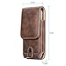 LUXMO Vertical Phone Holster Genuine Leather Case Belt Clip Pouch Carrying Cover [Key Holder Case] with Card Slots Hanging Ring Compatible with iPhone 6 Plus 6s Plus 7 Plus 8 Plus (Brown)