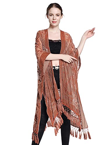 Image of MJ SERECA Women's Casual Long Velvet Kimono