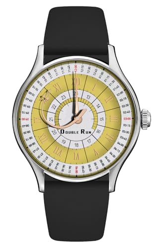 Image of DOUBLERUN Analog Watch, Silicone Strap, Roman Numerals, 24-Hour Display