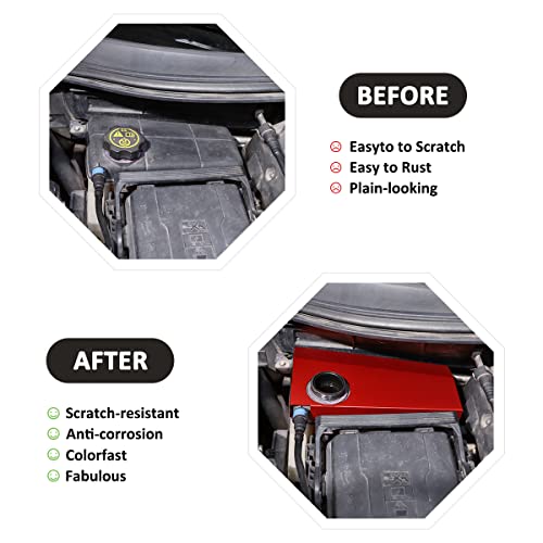 Jonkoko Aluminum Alloy Engine Antifreeze Fuse Box Cover For Chevrolet Corvette C7 2014-2019 Hood Engine Trim Sticker Interior Accessories (Red) #TOP1
