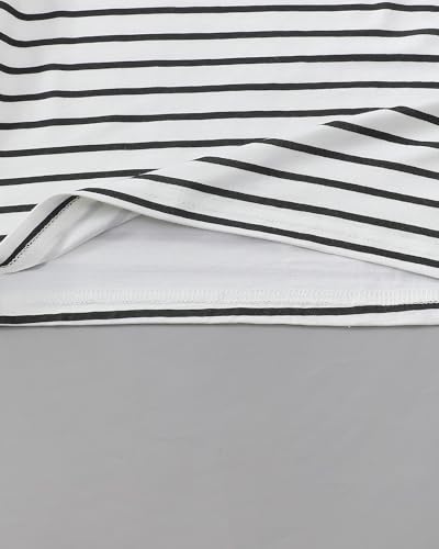 Image of Rosibel Boys' Clothing Sets Crewneck Kids Clothes Striped Button-Up Toddlers Boys Clothes with Pocket Black 6Y