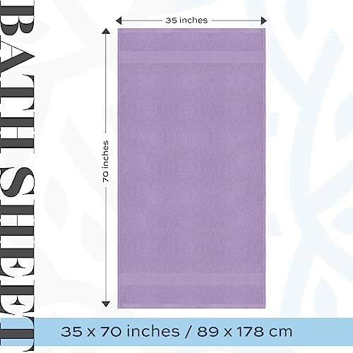 Image of White Classic Luxury Soft Bath Sheet Towels - 650 GSM Cotton Luxury Bath Towels Extra Large 35x70 | Highly Absorbent and Quick Dry | Hotel Quality Extra Large Bath Towels Oversized, Lavender, 2 Pack