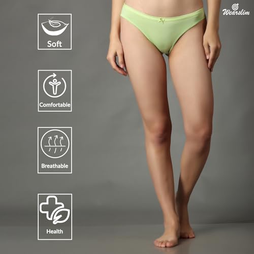 Image of Wearslim Premium Women Soft and Comfortable Women's Cotton Bikini No Show Panty | Ladies Invisible Breathable Briefs Soft Stretch Hipster Underwear