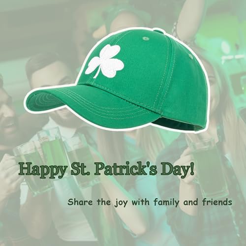 Image of Shamrock-Green Baseball-Cap for Men-Women - St Patrick's Outdoor Sun Hat Breathable Sports Golf Peaked Hat